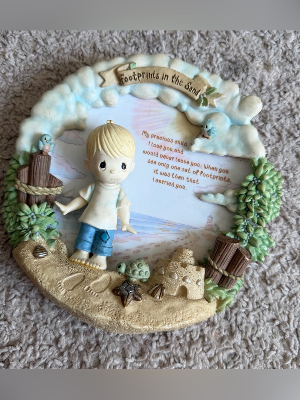 Precious Moments Footprints in the Sand Limited Edition Plate 1999